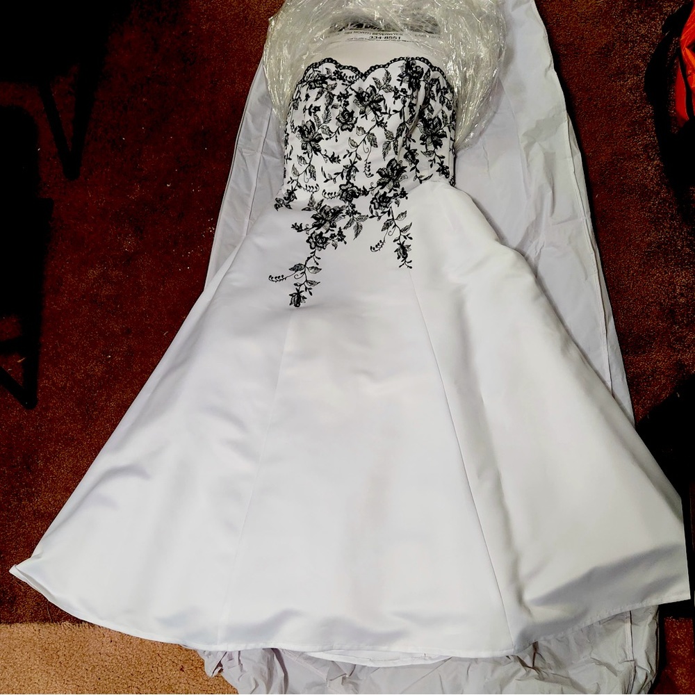 David’s Bridal off-white ball gown with embroidery and beads size 12
